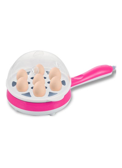 Buy 3 in 1 Multifunctional Egg Boiler Boiler Boiler Boiled Egg Poacher 7 Eggs Mini Electric Frying Pan for Cooking, Food Leveling, Grilling (Pink) in Egypt