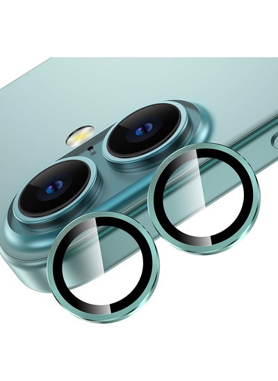 اشتري Camera Lens Protectors for iPhone 16/16 Plus Armorite Individual Lens Protectors, Scratch-Resistant Ultra-thin Tempered Glass with Aluminum Edging, (Teal) في الامارات