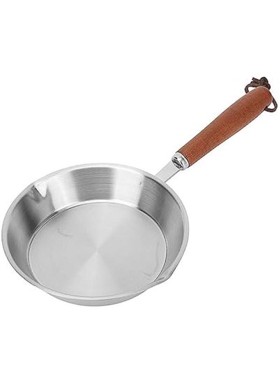 Buy Egg Pan, Mini Nonstick Egg and Omelet Pan, Stainless Steel Small Frying Pan Skillet, Multipurpose Pan with Wooden Handle, Cookware Designed for Eggs Pancakes, Dishwasher Safe in Saudi Arabia