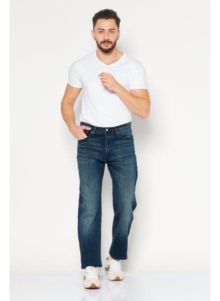 اشتري Men Straight Fit Wash Stretchable Denim, Navy في الامارات