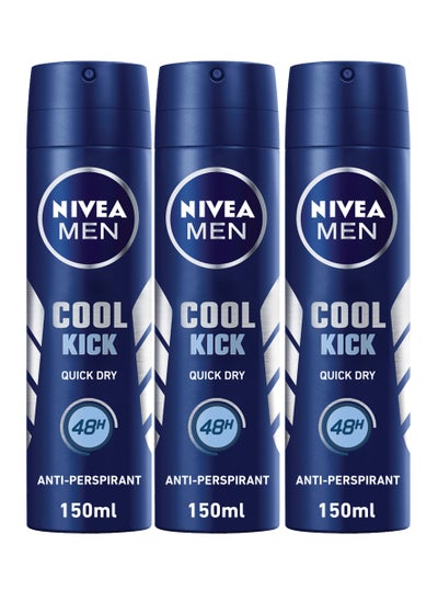 اشتري Deodorant Spray Cool Kick Fresh Scent Pack of 3 في الامارات