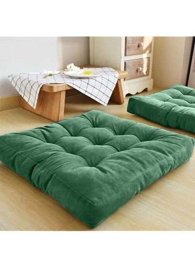 Buy NEW YORK Simple and Comfortable Square Floor Velvet Tufted Cushion (55cmx55cmx10cm) in Saudi Arabia