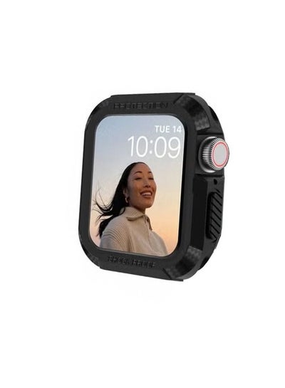 اشتري 1 Pack Case Compatible with Apple Watch Series 8/7 44mm/45m Rugged Protective Protector Soft TPU Bumper for iWatch Bumper Scratch Resistant Full Protective 45mm Cover for iWatch Men Women Black في السعودية