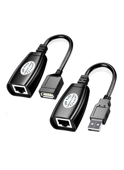 Buy USB Extender Over RJ45 Cat 6/5/5e Adapter, RJ45 Ethernet Splitter to USB Extension UP to 50m/164ft, Compatible with Computers, Mobile Phones, Mice, Keyboards, U Disks, Printers, Cameras in UAE