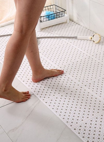 اشتري Shower Room Bathroom Kitchen Non-slip Mat, Freely Combinable Floor Mat with Drain Hole One Piecie في السعودية
