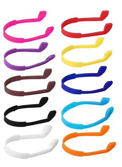 اشتري 10 Pack Silicone Elastic Cord Retainer Strap Band for Sports Eyeglass and Sunglass Eyewear Holder Glasses Head Floater Anti-Slip Rope String Men Women Kids في السعودية