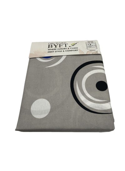 Buy BYFT Orchard Comfort Grey Abstract Circular Pattern Printed  Single Sheet & One Pillowcase 150 x 230 cm Microfiber in UAE