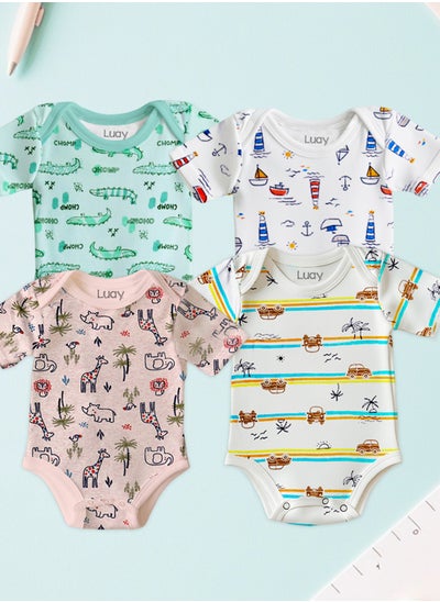 Buy LUAY 100% Organic Cotton  Based Onesies | Sleepsuits| Night Suits|Jumpsuit | Wondersuit for Baby Boys & Baby Girls, New-Born, infants,Toddlers_ Including Vibrant Pattren & Colors Create festive look in UAE