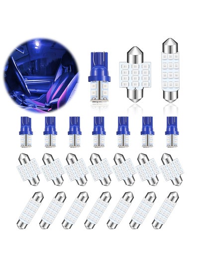 اشتري LED Car Bulb Kit, 24 Pack Blue T10 31 mm 42 mm Dome Light, Festoon Interior Lights, Used for Car Interior Lights, Indoor Map Dome Lights, Trunk Lights, License Lights في الامارات