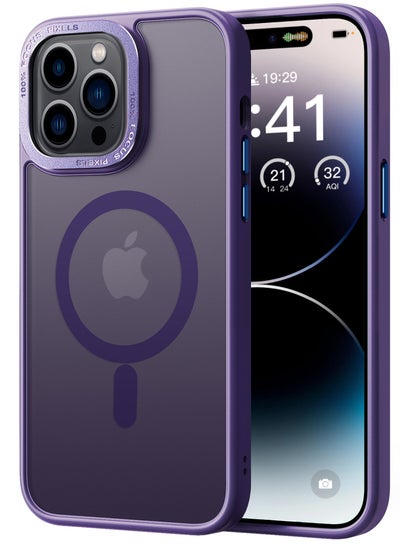 Buy Magnetic Case for iPhone 14 Pro Max, Compatible with MagSafe Shockproof Protection Cover, Translucent Matte Phone Case with Strong Magnet, Slim Case for Apple 14 Pro Max 6.7 Inch (2022)(Purple) in Saudi Arabia
