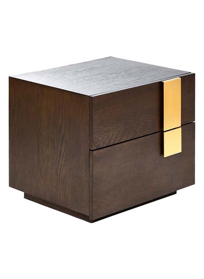 Buy Memphis Nightstand, Dark Brown & Gold in UAE