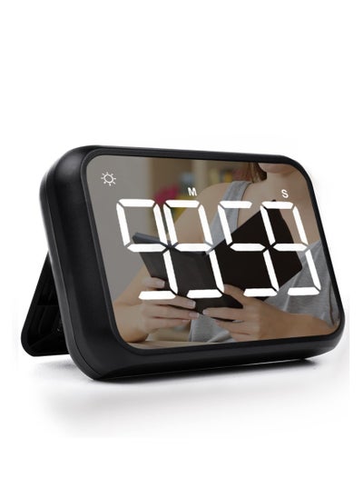 اشتري 4-inch Timers for Kids, Large Magnetic Digital Kitchen timers with Constant Bright Function for Classroom, Silent Timer for Classroom, Kitchen (Black) في الامارات