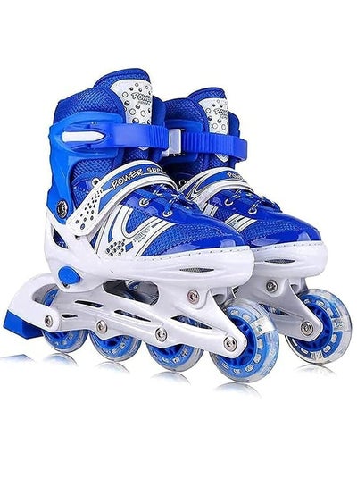 Buy Skateboard Trim Adjustable Outdoor Skate Shoes for Kids Boys Girls (COLOR BLUE - SIZE 38-41 in Egypt