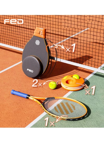 Buy Tennis Training Set Auto Rebound Gear With Tennis Ball and Bag and Rackets Portable For Tennis Practice Equipment in Saudi Arabia
