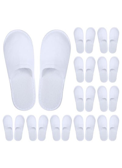 Buy 12 Pairs of Disposable Fluffy Closed-Toe Spa Slippers for Hotel, Home, and Guest Use in UAE