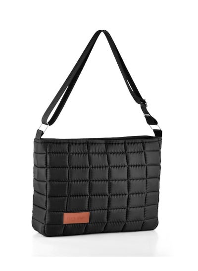 اشتري Soft quilted fabric shoulder bag and cross bag for women in black from BS Collection في مصر