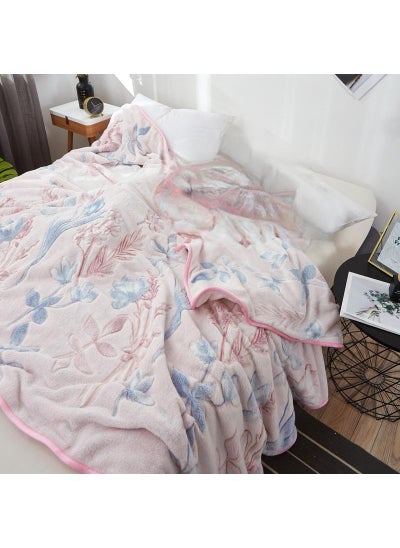 Buy 1-Piece Flower Pattern Interesting Cozy Blanket Air Conditioning Blanket in UAE