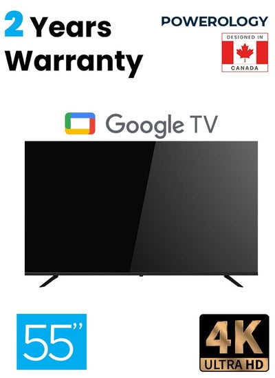 Buy 4K UHD Smart TV 55 inch official Google TV 2gb Ram and 16GB ROM with 2.4 GHz and 5G wifi and 3840x2160 4K Resolution in UAE