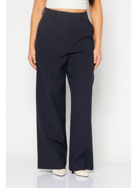 اشتري Women Plain Wide Leg Pants, Navy Blue في الامارات