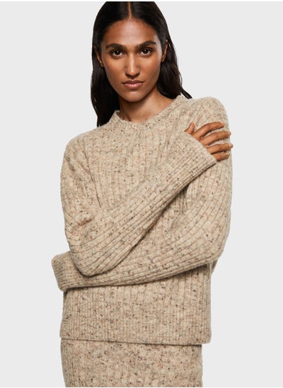 Buy Round Neck Knitted Sweater in Saudi Arabia