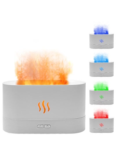 Buy Upgraded Flame Diffuser180ml Aromatherapy Oil Diffuser Ultrasonic Cool Mist Diffuser with Waterless Auto Shut-Off Protection,5 Color Flame Lights for Home Office in Saudi Arabia