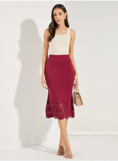 اشتري Fit & Flare Skirt with Cutwork Hem في السعودية