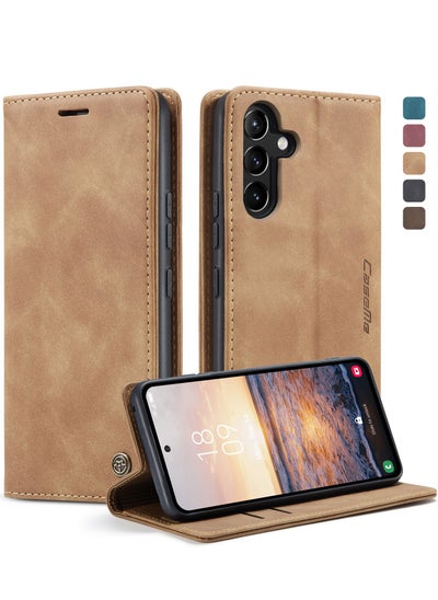 Buy For Samsung Galaxy A54 Cover, Soft PU Leather Shockproof Mobile Phone Wallet Case, Full Body Protective Flip Cover Magnetic Adsorption Back Cover in Saudi Arabia