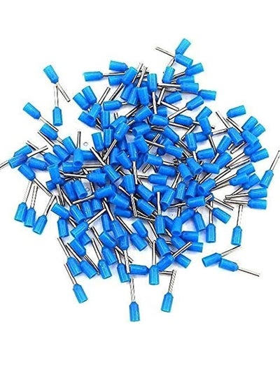 اشتري Insulated Ferrules Terminal Block Cord End Wire Tubular Connector, Electrical Crimp Cable Lugs, Terminal Cable Crimp Cable Sleeve for Wire Connection (Pack of 100) (1.5mm - E1508, Blue) في الامارات