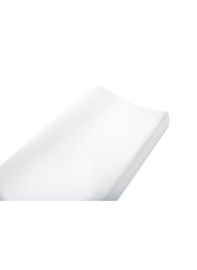 Buy Essentials Changing Pad Cover 100% Cotton Muslin Super Soft Breathable Tailored Snug Fit Single Solid White in Saudi Arabia