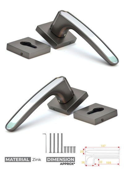 اشتري Mortise Zink Door Handle (Black Satin+Chrome W2007) في السعودية