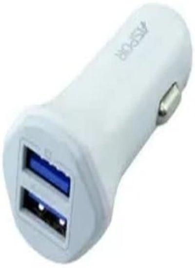 Buy ASPOR A903 3.4A 2 USB car charger,with light + Iphone cable - White in Egypt