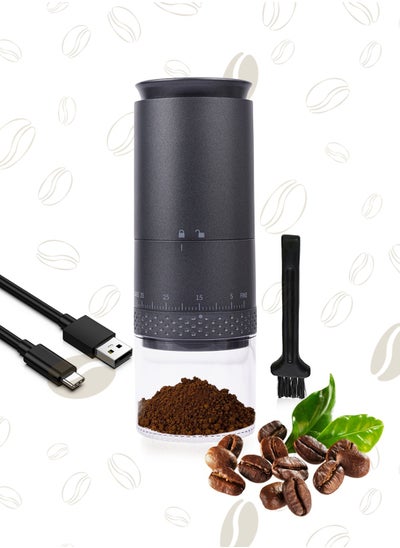 اشتري V60 Rechargeable Coffee Grinder, Coffee Mill, Portable Electric Coffee Grinder With External 38 Coarseness Adjustable, USb Rechargeable, Coffee Burr Grinder ,Removable Chamber for Home/Camping/Travel في السعودية