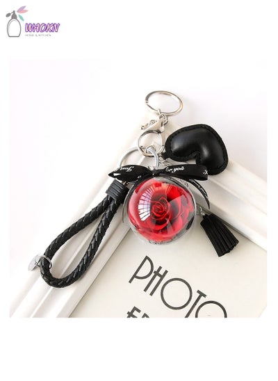 Buy Woven Leather Rope Love Fringe Eternal Flower Key Chain, High Appearance Level Creative Gift Gift Box Home Decoration in Saudi Arabia