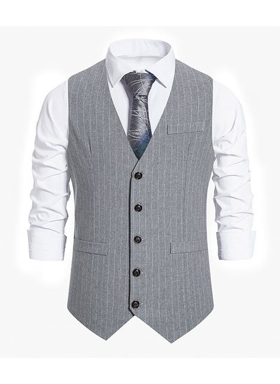 اشتري New men's Retro V-Neck Fake Two Piece Vest في الامارات