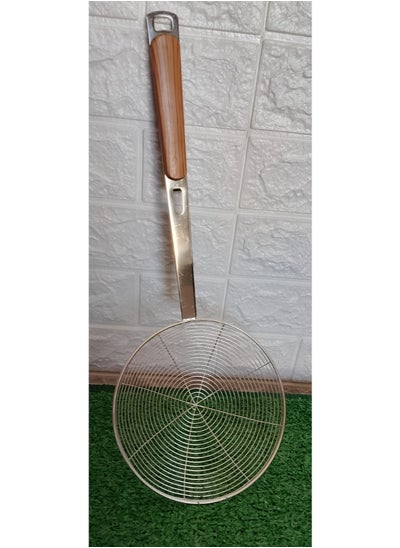 Buy Stainless steel strainer for potatoes and pasta - with long wooden handle in Egypt