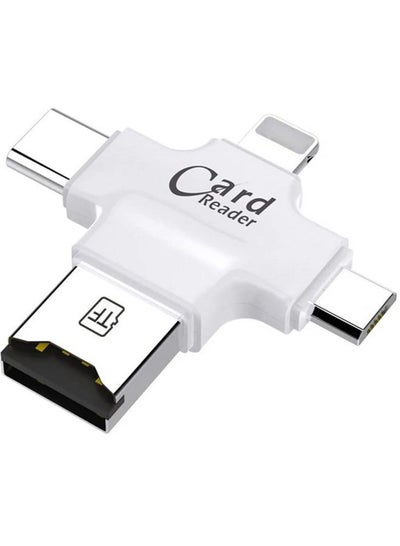اشتري Card Reader Adapter For iPhone/Android/PC White في السعودية