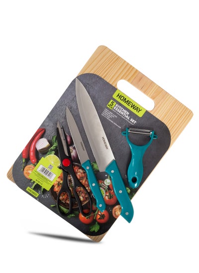 Buy Homeway Kitchen Fit 5pcs Knives Set – Essential Tools for All Your Cutting Needs in UAE