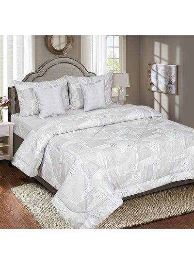 Buy Madison Haruki 5-Piece Super King Printed Cotton Comforter Set 240 x 240 cm in UAE