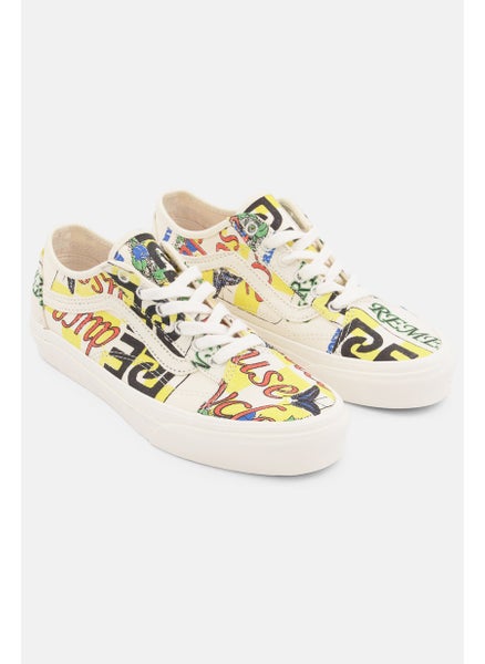 اشتري Women Lace Up Old Skool Tape Casual Shoes, Yellow Combo في الامارات