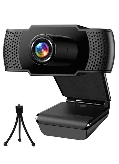 Buy Web Cameras for Computers, 1080P USB Webcam with Microphone for PC/Laptop/Desktop/Video Calling/Conferencing Full HD 1080p Noise Reduction Digital Mic - Black in Saudi Arabia