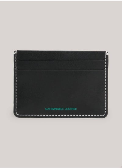 Buy Men's Heritage Leather Credit Card Holder -  Recycled leather mix, Black in UAE