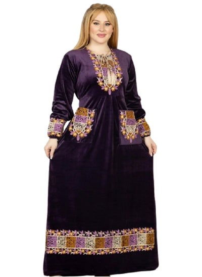 Buy Embroidered velvet jalabiya in Egypt