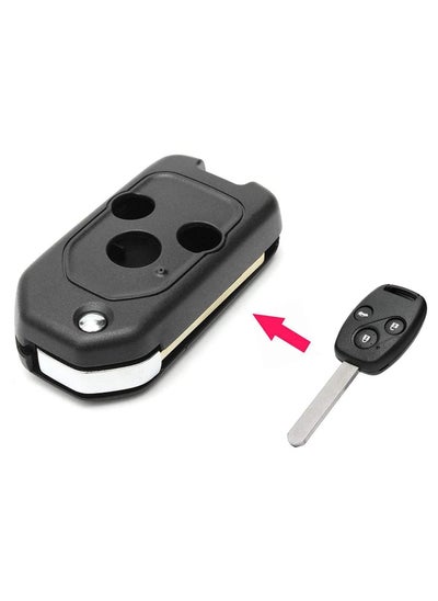 اشتري 3 Buttons Modified Car Remote Key Case Uncut Flip Key Blade Fob Shell Case For Honda Accord Civic CR-V Fit Jazz Insight Odyssey Pilot في الامارات