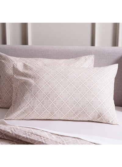 Buy Conscious Eucacel Diamond 2-Piece Pillow Case Set 50X75Cm - Grey in UAE