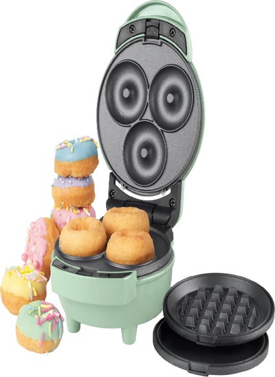 Buy Giles & Posner EK5535GSGR 3 in 1 Mini-Bites Maker - Non-Stick Cooking Plates, Doughnut, Waffle, and Pancake Maker, 3 Minute Pre-Heat time, Non-Slip Feet, Easy to Clean, Ready Indicator Lights, 400W in UAE