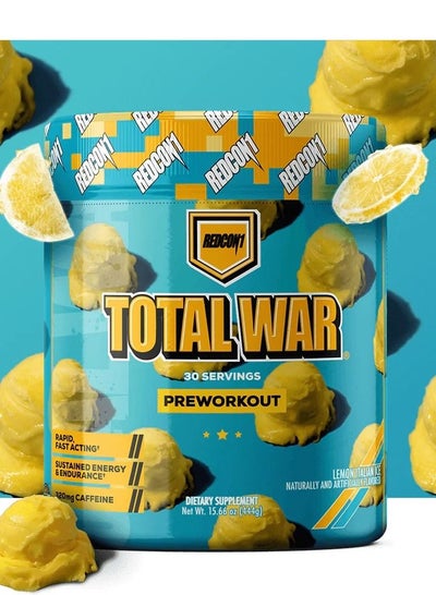Buy Total War Pre Workout Lemon Italian Ice 30 Servings 444g in UAE