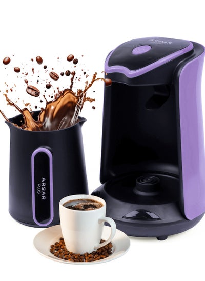 Buy Automatic Turkish Coffee Maker Machine 1 to 5 Cups 500ML , 600W Hıgh Power , Distinctive Purple colour in UAE