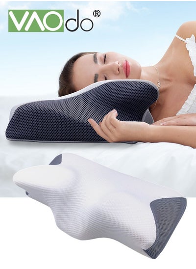 Buy Memory Foam Cervical Pillow Neck Cervical Pillow 2 in 1 Ergonomic Contour Orthopedic Pillow for Neck Pa-in Anti Snoring Memory Pillow Contoured Support Pillows for Side Back Stomach Sleepers in UAE