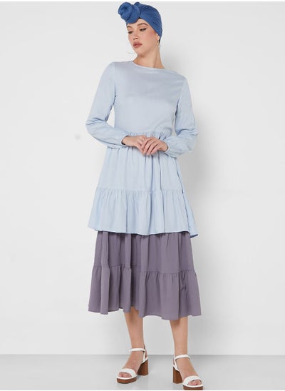 Buy Tiered Solid Skirt in UAE