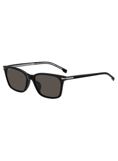 Buy Men's UV Protection Rectangular Shape Acetate Sunglasses BOSS 1669/F/SK GREY 39 - Lens Size: 39.2 Mm - Black in UAE